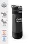 Kids Dark Gray Black Patterned Steel Thermos with Straw and Direct Drinking 500 ml 31824 - 2