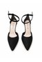 Black Suede 8.5 cm Belted Pointed Toe Stiletto Thin Heels Women's Shoes - 3