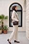 Double-Breasted Collar, Pocket Flaps, Buttoned Trousers Linen Suit - Stone Color - 4