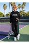 Kids Kangaroo Pocketed Side Piping Tracksuit Set |   School Nursery and Daily Use - Black