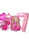Barbie 7 Year Old Balloon Set Barbie Concept Party Barbie Pink Birthday Balloon Set - 2