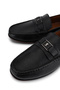 Men's Genuine Leather Black Floater Loafer Shoes - 3