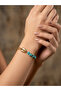 Steel Crab Figured Chain Bracelet with Turquoise Stones - 3