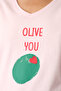 Women Olive You Short Sleeve Shorts Multicolour Pyjama Set - 2