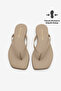 Women's Thin Strapped Flip-Flops with Blunt Toe Daily Wear t Slipper Nelvin Mink