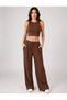 Halter Waffle Fabric Ribbed Double Pocket Top and Bottom Set