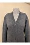 Beaded Knitwear Stylish Patterned Mother's Cardigan with Pearl Detail / Anthracite - 3