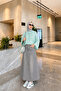 Women's Basic Blouse with Removable Scarf |   Wide Sleeve Comfortable Fit Combed Cotton Bodysuit |   Hijab-Friendly Daily Stylish Long Sleeve Blouse |   Soft Textured Seasonal Women's Tops - 3