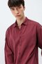 Oversize Shirt with Stitching Detail in Burgundy - 3