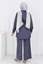 Pearl Belted Double Suit Gray 19265 - 4