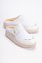 Women's White Orthopedic Sole Comfortable Closed-Front Slippers-Sabo Slippers-Hospital Slippers S1680 - 3
