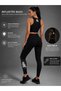 Women's Reflective Cat Print Sports Leggings Set High Waist Gathering Polyamide Fitness Yoga Set Black