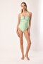 Ethnic Patterned Strapless Halter Neck Mint Green Women's Swimsuit - Alina - 2