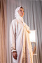 Zippered Prayer Dress with Self-Scarf Viscose Prayer Dress Ecru - 4
