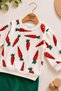 Carrot Printed Baby Set Seasonal 2-Piece Top and Bottom Unisex Monthly 3-6-9-12 Months - 3
