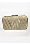 Pleated Nude Satin Chain Strap Evening Dress Bag - 2