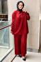 Yaka Gold Buttoned Asymmetrical Cut Tunic Trouser Set
