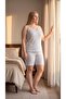 Angelique Bamboo Fabric Rope Strap Collar Lace Detailed Floral Pattern Women's Shorts Set 22073 - 2
