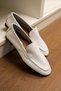 Genuine Leather Women's Abay White Saddler Ballet Flats - 2