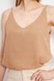 Linen Look Mink Blouse - Women's Strap Model ARM-24Y001064 - 4