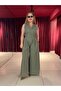 Buckle Detail Double Breasted Collar Women's Jumpsuit - 4