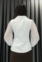 Kol Tulle Detailed Coated Buttoned Shirt-Ecru Ekru - 8
