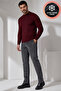 Men's Smoked Winter Velvet Thin Corded Wool Inside Classic Cut Trousers with Side Pockets - 2