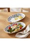 Lemon Patterned 2-Piece 24 cm Porcelain Kayık Plate Set - 6