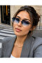 Rectangular Design Dark Grey Metal Frame Navy Blue Glass Unisex Sunglasses Db1078/S David Bckhm - 2