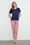 Heart Pattern Crew Neck Pajamas Set - 7