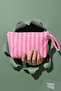 Patterned Zippered Clutch Bag with Wrist Strap Daily Hand and Makeup Bag - 2