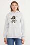 3 Thread Teddy Bear Embroidered Pocket Hooded Oversize Sweatshirt - 2