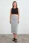 Striped Knitwear Skirt with Elastic Waist