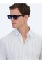 Blue Striped Regular Fit Long Woven Casual 100% Cotton Shirt - 4