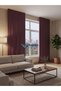 Crown Plum Solid Color Linen Background Curtain, Pleatless Plain Planting, Extrafor Drawstring, Single Wing - 2