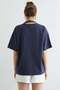 Scarf Detailed Crew Neck Embroidered Oversized T-shirt - 7