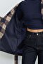 Plaid Patterned Belted Trench Coat - 5