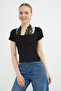 Lace Halter Neck Slim Fit Blouse - 7