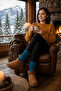 Original Women's Long Boot Socks Premium Thick Drawstring Slouchy Long Socks Soft Textured Cotton Terry Sole Boot Socks Compatible with Aerobics Knee-Length Dust Socks Home Sleep Comfortable Daily Warm Winter Socks - 3