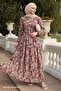 Felara Flower Pattern Belted Dress - Bitter Brown - 4