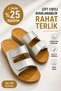 Women's Silver Double Velcro Adjustable Comfortable Sole 3 cm Padded Heel Summer Casual Slippers 36-41 - 2