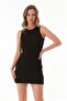 Basic Corded Crew Neck Dress - 3