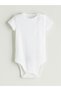 Two Mt Shop Quality Lcw Baby White Oval Collar Baby Girl Snap Fastener Bodysuit 3-Pack - 3