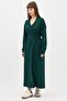 V-Neck Long Sweatshirt Green - 4