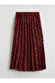 Original Elastic Waist Patterned Pleated Skirt - 6