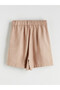 Two Mt Shop Quality Xside Brown Elastic Waist Women's Pleated Shorts - 6