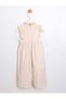 Girl's Floral Detailed Jumpsuit 2-5 Years Beige - 3