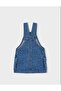 Girl's Heart Embossed Salopet Dress 2-10 Years Old Heart Printed - 4