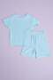 Girl's 2-Piece Set with Bow Embroidery and Textured Shorts - 4