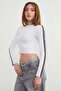 Crew Neck Sleeves Piped Detail Crop Body - 6